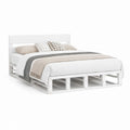Bílý rám postele z masivního borovicového dřeva 160 × 200 cm